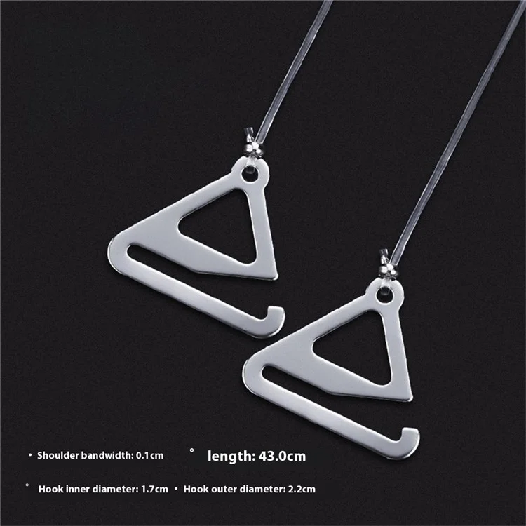 Triangle Hook Round Line Bra Straps Ultra-Thin Invisible Traceless Non-Slip Bra Shoulder Straps - Transparent
