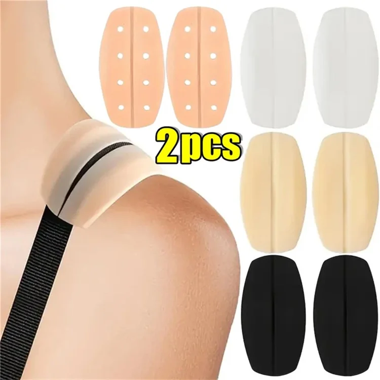 1 Pair Anti-slip Silicone Shoulder Pads Traceless Pressure Relief Bra Strap Shoulder Pad - Breathable / Light Skin Color