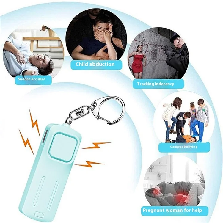Outdoor Children Emergency Alarm with Light Portable Self-Defense 130dB Loud Alert Hanging Keychain - Pink
