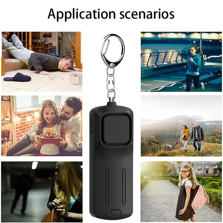 Outdoor Children Emergency Alarm with Light Portable Self-Defense 130dB Loud Alert Hanging Keychain - Pink