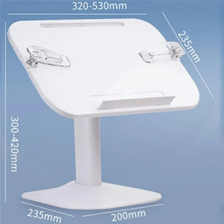 Children Reading Book Stand Multifunctional Telescopic Adjustable Angle Desktop Floor ABS Reading Rack - White