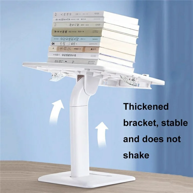 Upgraded Children Reading Book Holder Stand Telescopic Adjustable Angle Desktop Floor ABS Reading Rack - White