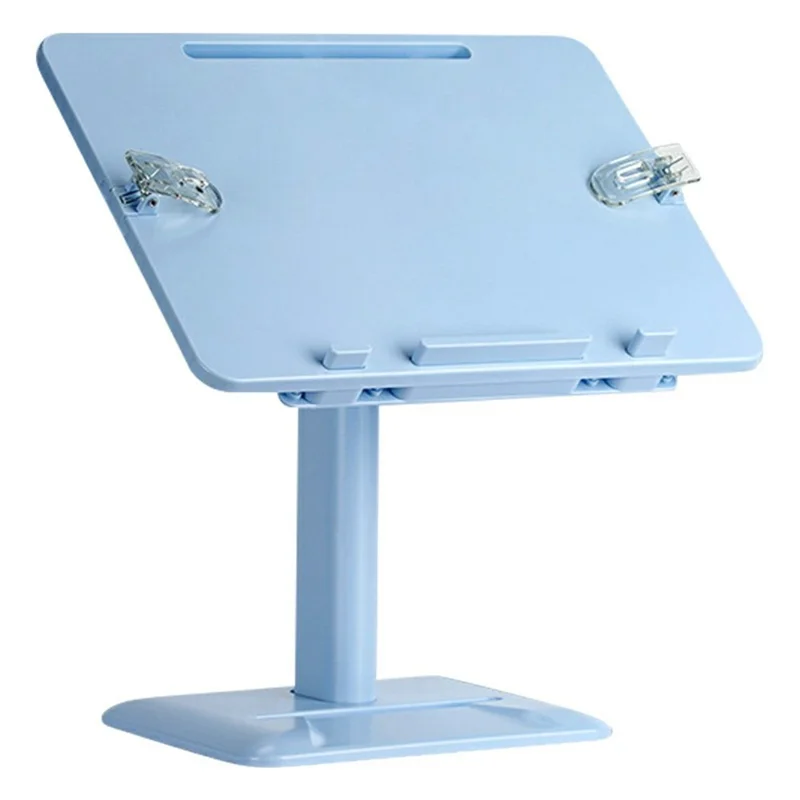 Upgraded Children Reading Book Holder Stand Telescopic Adjustable Angle Desktop Floor ABS Reading Rack - Blue