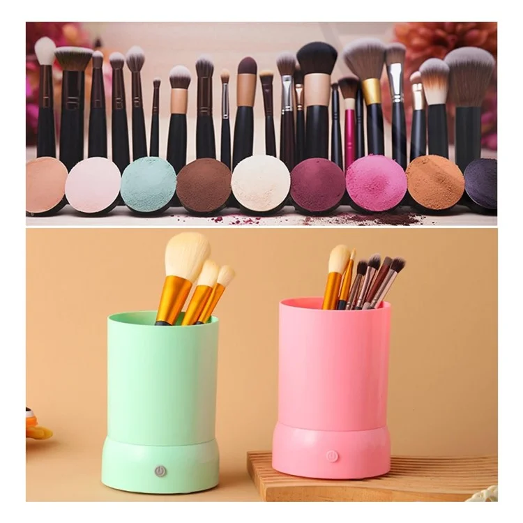 Pannelle Per Trucco Elettrico Caspata di Cosmetici Automatici Busine di Spugne Lavatrice, Cavo USB Alimentato - Verde