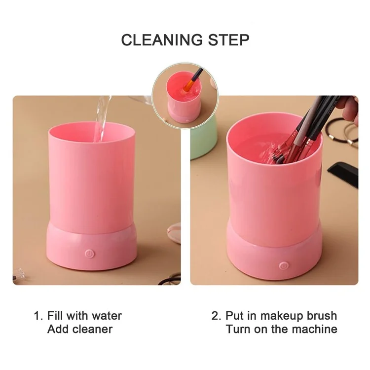 Pannelle Per Trucco Elettrico Caspata di Cosmetici Automatici Busine di Spugne Lavatrice, Cavo USB Alimentato - Verde
