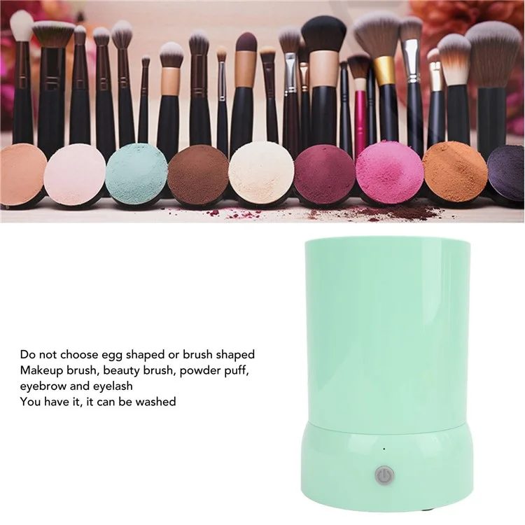 Electric Makeup Brush Cleaner Automatic Cosmetics Brushes Sponges Washing Machine, USB Cable Powered - Pink