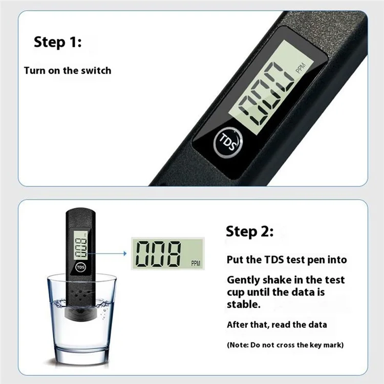 Testador de Qualidade da Água Digital TDS Portátil LCD Caneta de Teste da Água Ferramenta de Medição
