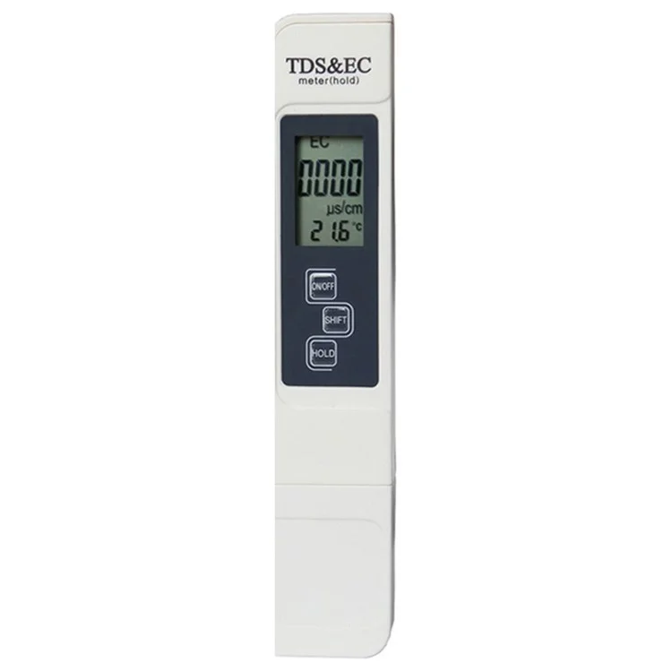 3-in-1 Misuratore Digitale LCD TDS EC Penna Rivelatore Qualità dell'Acqua Tester di Temperatura - Bianco