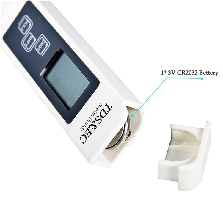 Rilevatore di qualità dell'acqua 3 in 1 Digitale LCD TDS Rilevatore di conducibilità elettrica Pennino tester di temperatura con retroilluminazione - Bianco