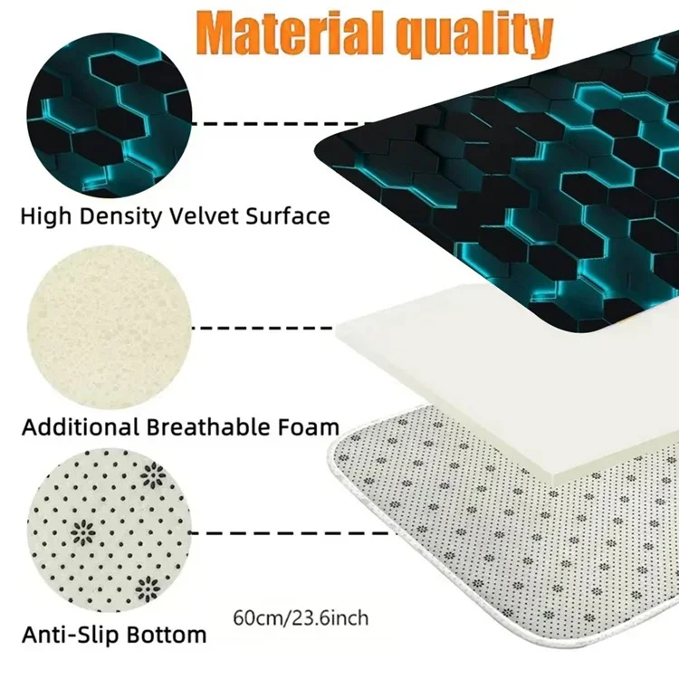 80x120cm Living Room Bedside Rug Geometry Pattern Velvet Non-Slip Floor Mat - voe+3