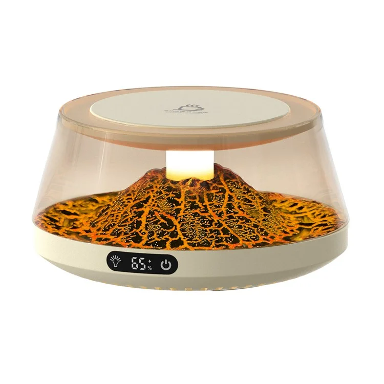 Coffee Mug Warmer 4 Temperature Setting Simulated Volcano Electric Beverage Warmer Plate - White / EU Plug