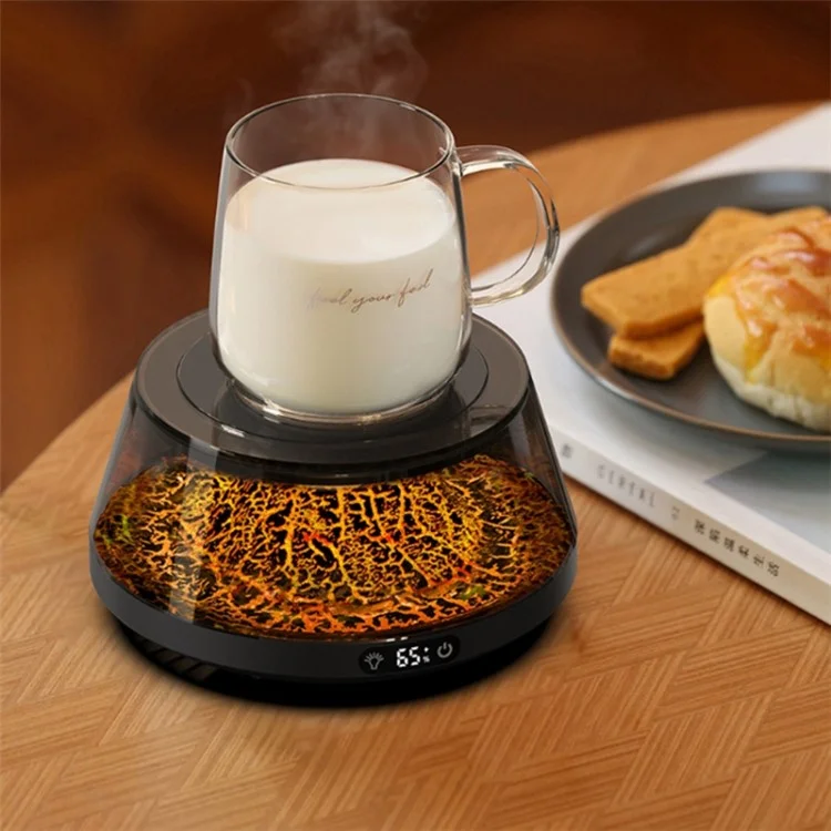 Coffee Mug Warmer 4 Temperature Setting Simulated Volcano Electric Beverage Warmer Plate - White / EU Plug