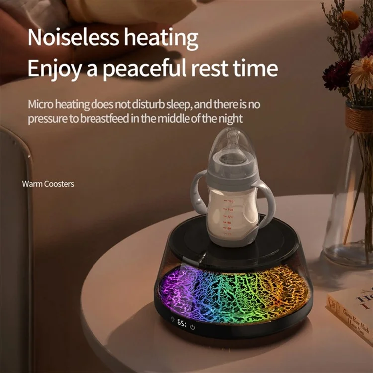 Coffee Mug Warmer 4 Temperature Setting Simulated Volcano Electric Beverage Warmer Plate - White / EU Plug