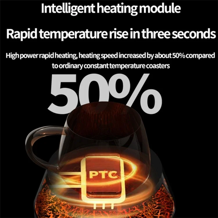 Coffee Mug Warmer 4 Temperature Setting Simulated Volcano Electric Beverage Warmer Plate - White / EU Plug