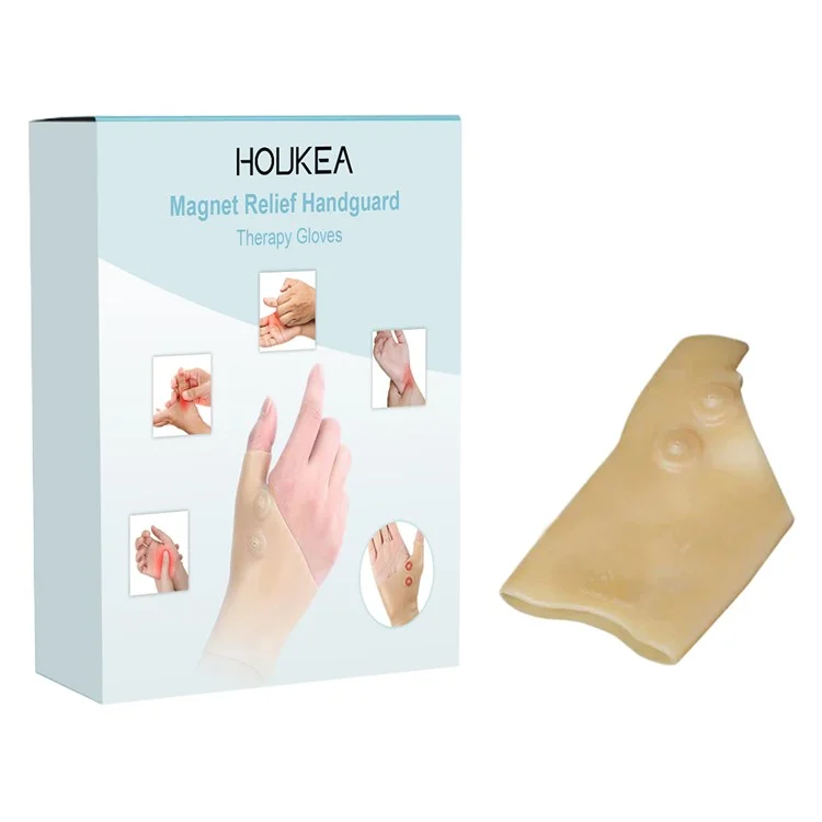 HOUKEA HKB05-A012-1-BU1 1Stück Silikon-Handpflegehandschuh Magnetische Therapie Handgelenkschmerzen Lindern Gelenkpflege-Handschuh