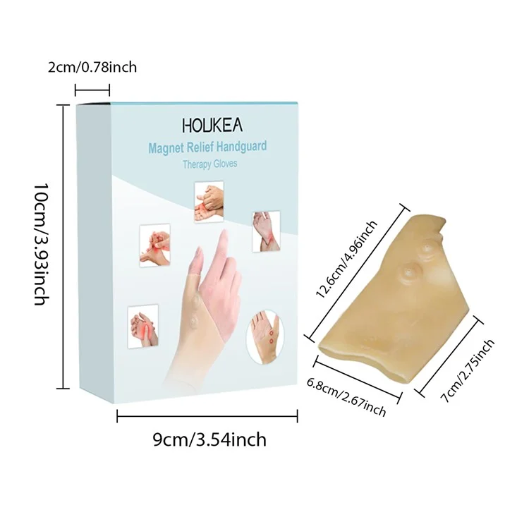 HOUKEA HKB05-A012-1-BU1 1Stück Silikon-Handpflegehandschuh Magnetische Therapie Handgelenkschmerzen Lindern Gelenkpflege-Handschuh
