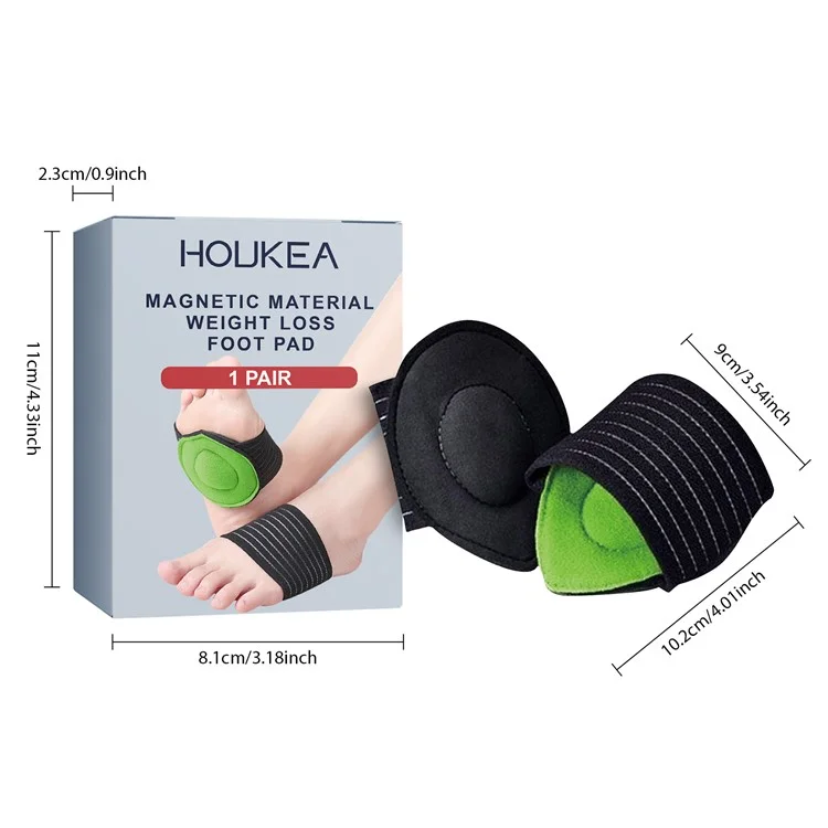 HOUKEA HKB05-A014-1-GY1 1 Pair Acupoint Magnetic Therapy Front Foot Pad Relieve Fatigue Weight Loss Foot Pad
