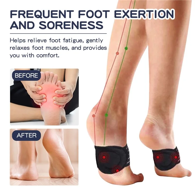 HOUKEA HKB05-A014-1-GY1 1 Pair Acupoint Magnetic Therapy Front Foot Pad Relieve Fatigue Weight Loss Foot Pad
