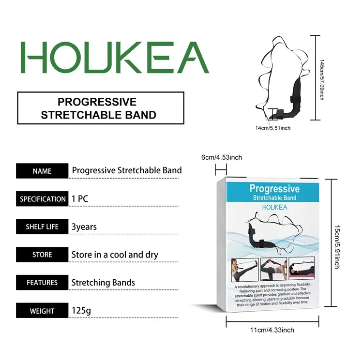 Houkea HKB08-A007-1-WH1 Progressive Dehnbare Gürtelkörper-forming Yoga Dehnung Der Knöchelspannungsseil