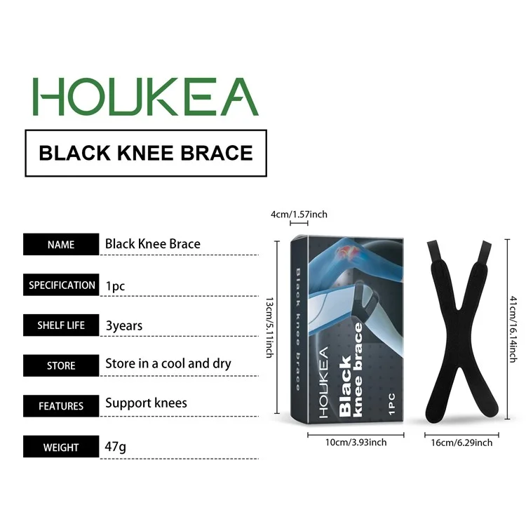 Houkea J01-0106-01 1pc X Form Knie Wrap Therapie Wiederherapie-stützklammer Für Outdoor-sportarten
