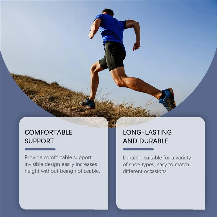 HOUKEA HK-J01-0104-01 1 Pair Increase Height Insoles Arch Support Heighten Insoles Shoes Pads