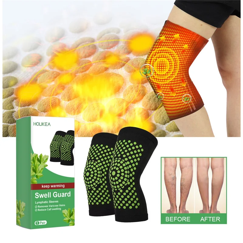 HOUKEA HKB05-A010-1-GN1 Self-Heating Lymphatic Knee Sleeves Swell Guard Knee Bandage