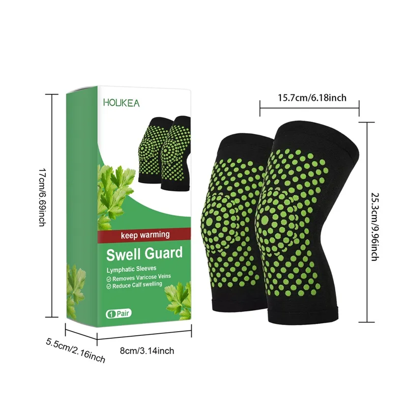 HOUKEA HKB05-A010-1-GN1 Self-Heating Lymphatic Knee Sleeves Swell Guard Knee Bandage