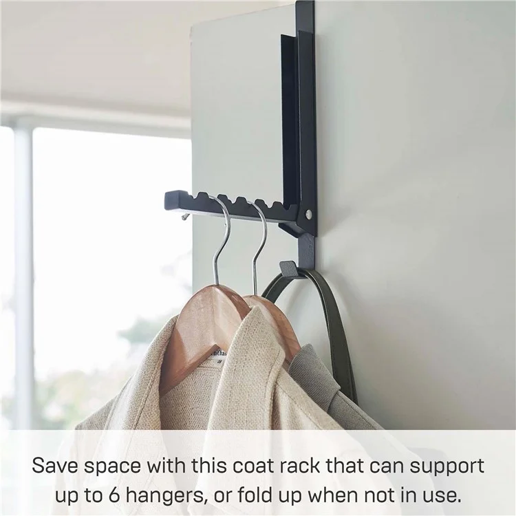Extender Over The Door Drying Rack 6 Hangers Laundry Hanging Clothes Rack Over Door Hooks Organizer - Black
