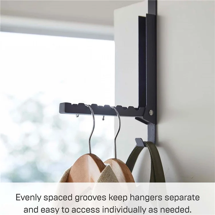 Extender Over The Door Drying Rack 6 Hangers Laundry Hanging Clothes Rack Over Door Hooks Organizer - Black