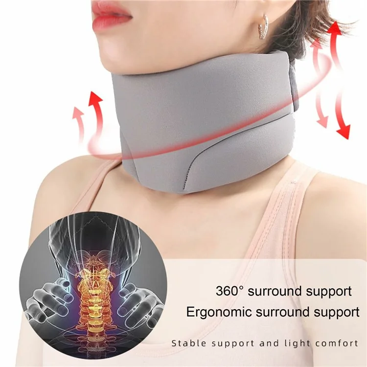 Collar Con Esponja Suave de la Esponja Suave Soporte de Cuello Transpirable Para el Alivio de la Presión de la Columna Cervical - Gris