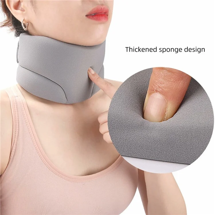 Collar Con Esponja Suave de la Esponja Suave Soporte de Cuello Transpirable Para el Alivio de la Presión de la Columna Cervical - Gris