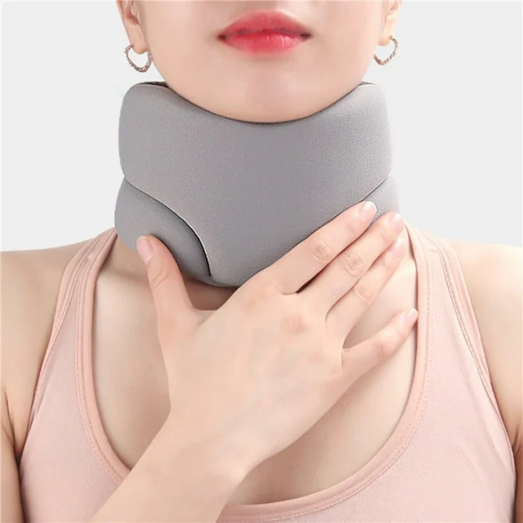 Collar Con Esponja Suave de la Esponja Suave Soporte de Cuello Transpirable Para el Alivio de la Presión de la Columna Cervical - Gris
