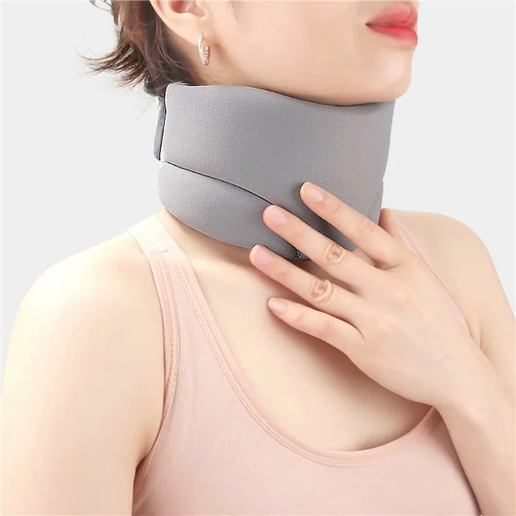 Collar Con Esponja Suave de la Esponja Suave Soporte de Cuello Transpirable Para el Alivio de la Presión de la Columna Cervical - Gris