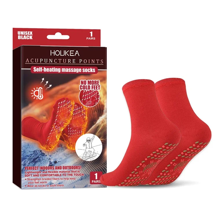 HOUKEA HKA06-A014-1-MK1 1 Paar selbsterhitzende Massagesocken, Winter-Outdoorsportsocken zur Fußerwärmung
