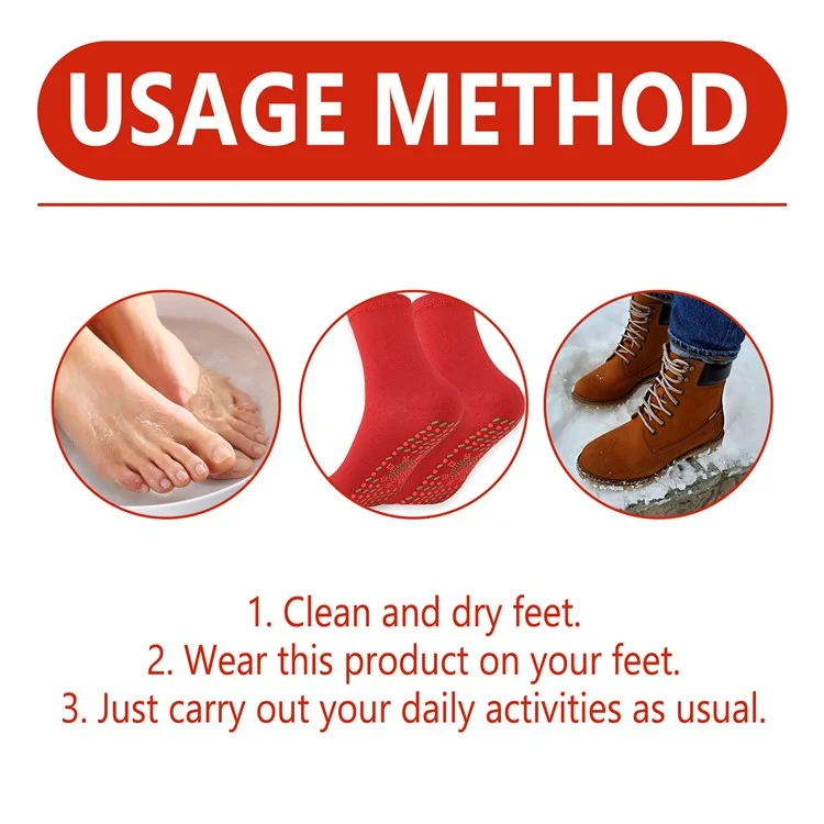 HOUKEA HKA06-A014-1-MK1 1 Paar selbsterhitzende Massagesocken, Winter-Outdoorsportsocken zur Fußerwärmung