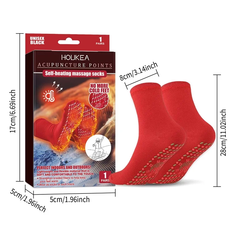 HOUKEA HKA06-A014-1-MK1 1 Paar selbsterhitzende Massagesocken, Winter-Outdoorsportsocken zur Fußerwärmung