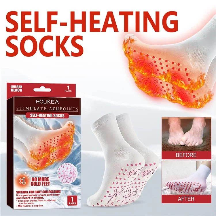 HOUKEA HKA06-A019-2-MK1 1 Paar Wintersocken winddicht für Outdoor-Sportarten, selbstheizende Massagesocken