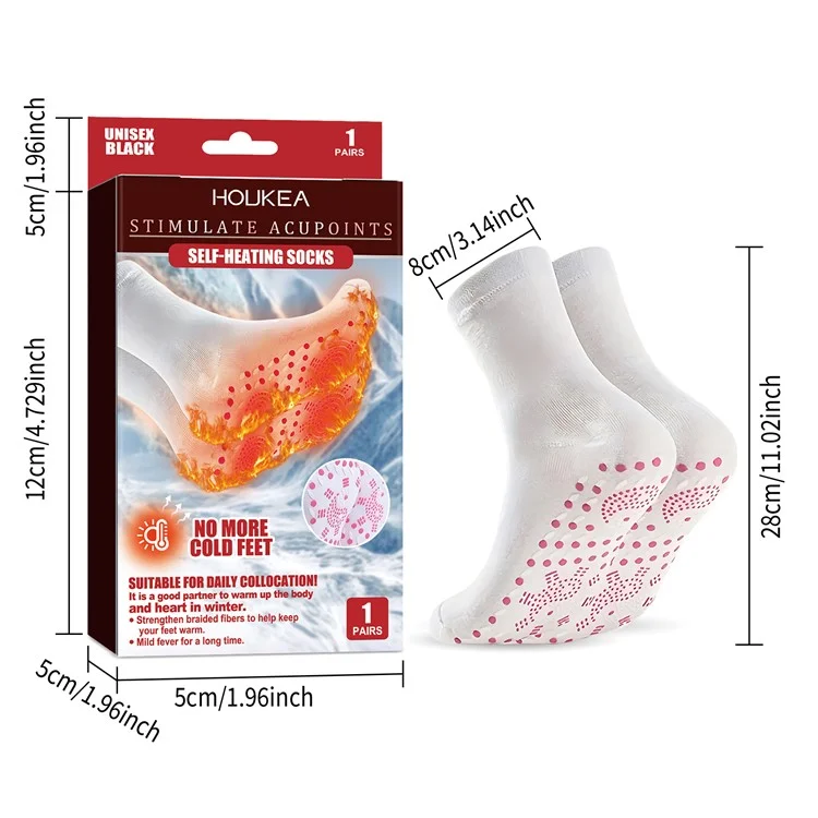 HOUKEA HKA06-A019-2-MK1 1 Paar Wintersocken winddicht für Outdoor-Sportarten, selbstheizende Massagesocken