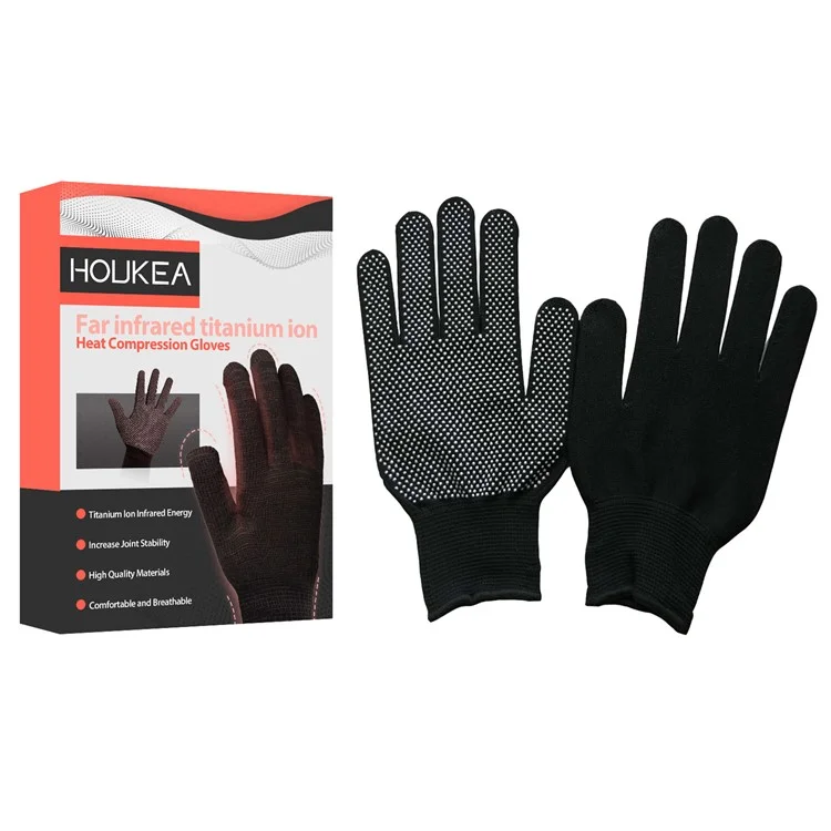 HOUKEA HKA06-A018-2-MK1 1 paire de gants de compression chauffants à l'ion de titane infrarouge lointain pour soulager la raideur et prendre soin des mains