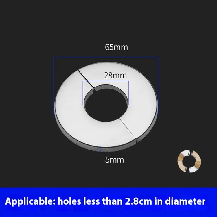 5Pcs Stainless Steel Round Wall Hole Flange Decor Cover Self-Adhesive Faucet Decorative Cover Plate - Inner Diameter 28mm