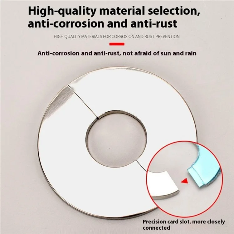5Pcs Stainless Steel Round Wall Hole Flange Decor Cover Self-Adhesive Faucet Decorative Cover Plate - Inner Diameter 28mm