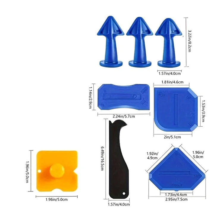 8Pcs / Set Sealant Caulking Remover Scraper Plastic Pointed Shovel Seam Glue Remover Tools Kit
