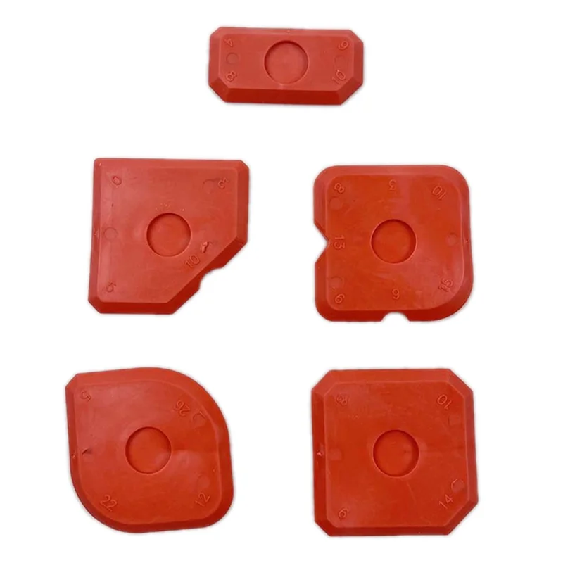 5Pcs Silicone Sealant Tool Spreader Caulk Tile Grout Applicator Window Door Cement Caulk Removal Tool - Red
