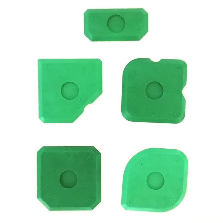 5Pcs Silicone Sealant Tool Spreader Caulk Tile Grout Applicator Window Door Cement Caulk Removal Tool - Green