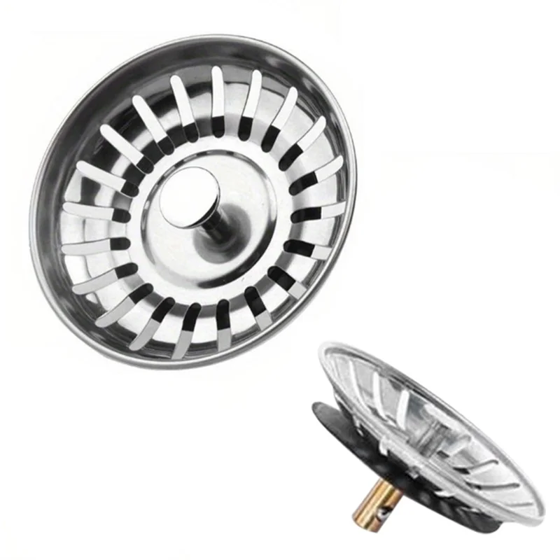 Stainless Steel Floor Drain Filter Stopper Kitchen Sink Bathroom Sewer Leakage Plug - White