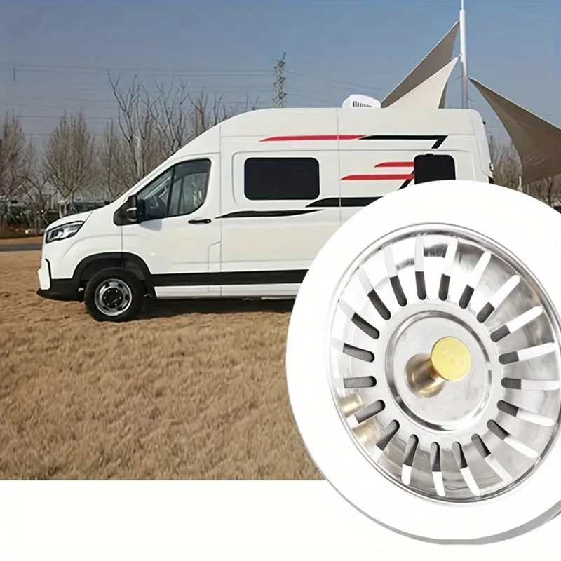 Stainless Steel Floor Drain Filter Stopper Kitchen Sink Bathroom Sewer Leakage Plug - White