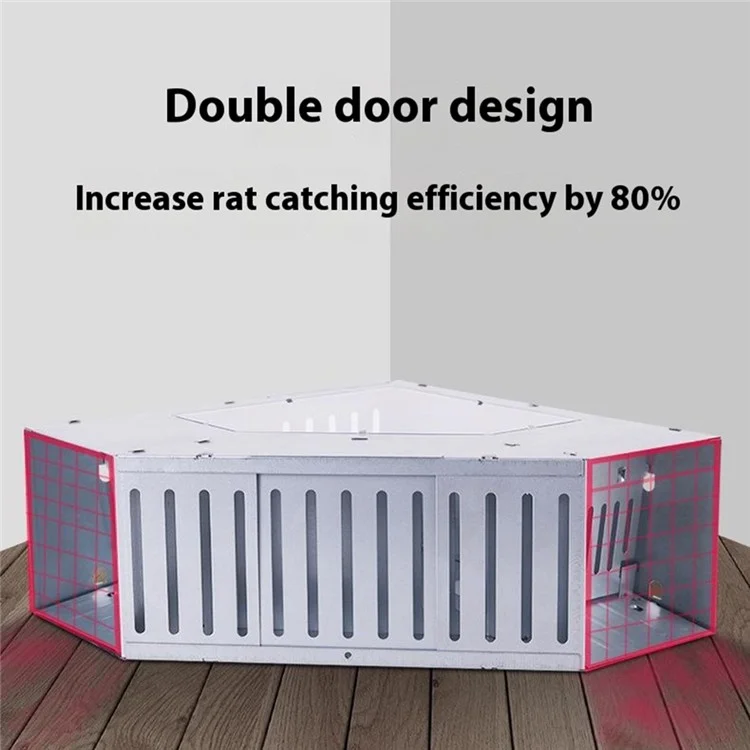 Automatic Continuous Mouse Trap Galvanized Iron Triangular Dual Door Mouse Cage