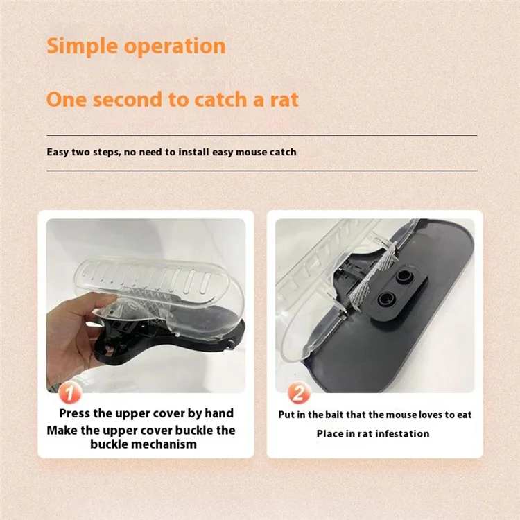 Side Buckle Mouse Trap Sensitive ABS Plastic Mice Catcher with Transparent Lid