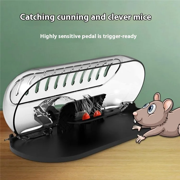 Side Buckle Mouse Trap Sensitive ABS Plastic Mice Catcher with Transparent Lid