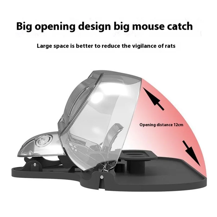 Side Buckle Mouse Trap Sensitive ABS Plastic Mice Catcher with Transparent Lid